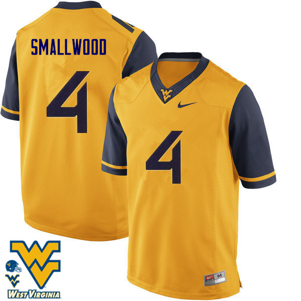 NCAA Men's Wendell Smallwood West Virginia Mountaineers Gold #4 Nike Stitched Football College Authentic Jersey VP23E85OZ